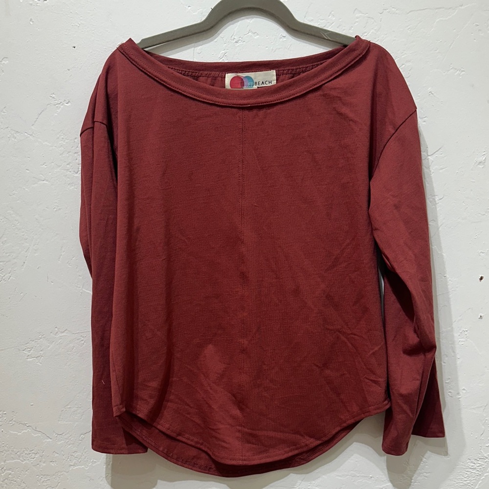 NWOT Free People Curved Hem Crew Tee in Rust in Small & Medium (see notes)